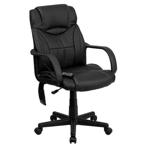 Rent to own Alamont Home - Laverne Contemporary Leather/Faux Leather Swivel Office Chair - Black