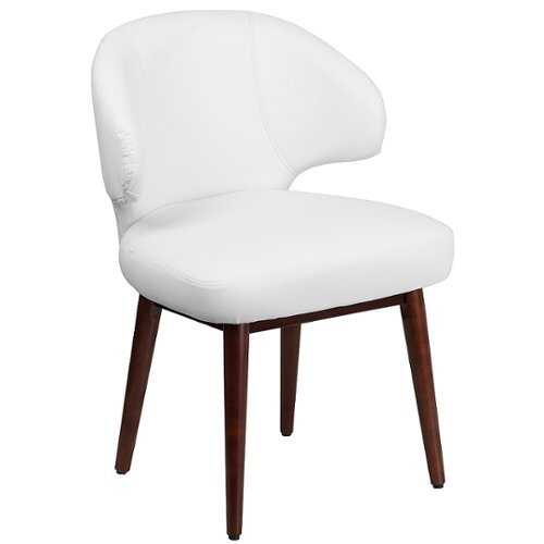 Rent to own Alamont Home - Comfort Back Series  Contemporary Leather/Faux Leather Side Chair - Upholstered - White LeatherSoft