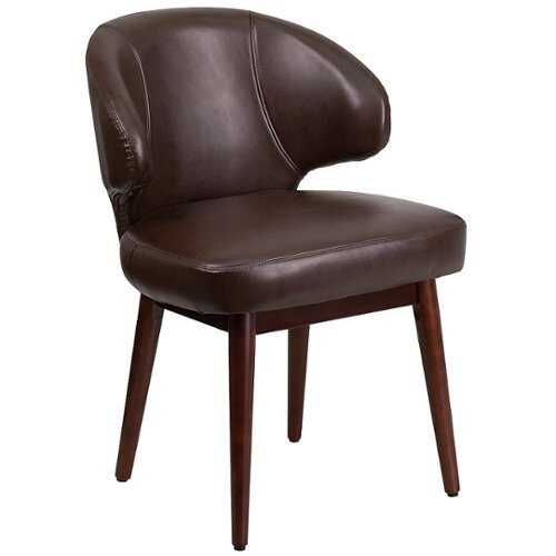 Rent to own Alamont Home - Comfort Back  Contemporary Leather/Faux Leather Side Chair - Upholstered - Brown LeatherSoft