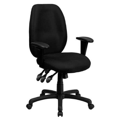 Rent to own Alamont Home - Rochelle High Back Fabric Multifunction Ergonomic Office Chair with Adjustable Arms - Black