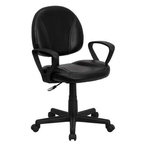 Rent to own Alamont Home - Ronald Contemporary Leather/Faux Leather Swivel Office Chair - Black