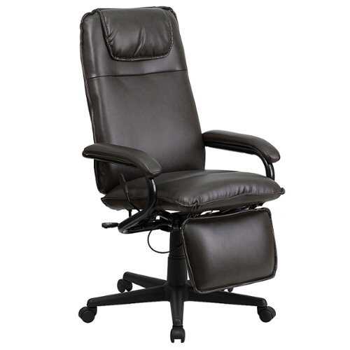 Rent to own Alamont Home - Robert Contemporary Leather/Faux Leather Swivel Office Chair - Brown