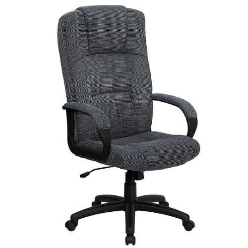 Rent to own Alamont Home - Rochelle High Back Fabric Adjustable Executive Swivel Office Chair with Arms - Gray