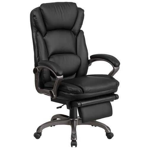 Rent to own Alamont Home - Martin Contemporary Leather/Faux Leather Swivel Office Chair - Black