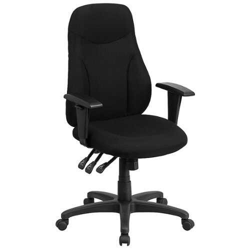 Rent to own Alamont Home - Hughes Contemporary Fabric Swivel Office Chair - Black