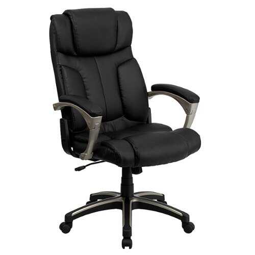 Rent to own Alamont Home - Hansel Contemporary Leather/Faux Leather Executive Swivel Office Chair - Black