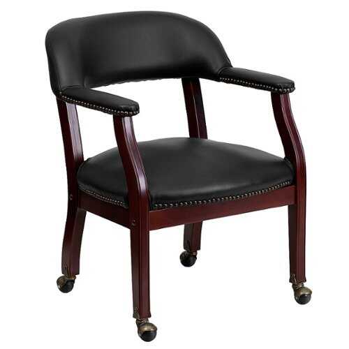 Rent to own Alamont Home - Sarah  Traditional Vinyl Side Chair - Upholstered - Black Vinyl