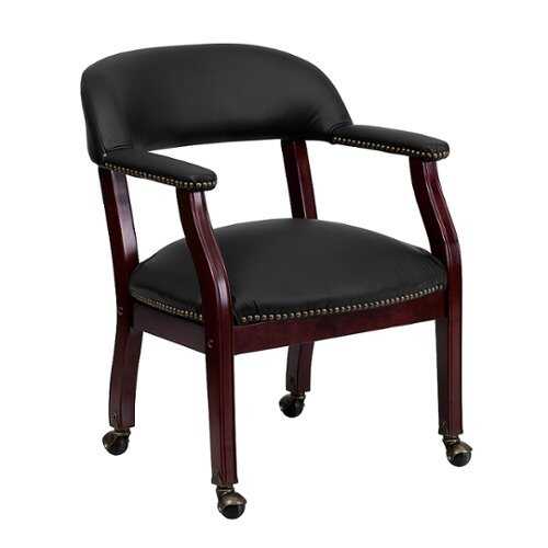 Rent to own Alamont Home - Diamond  Traditional Leather/Faux Leather Side Chair - Upholstered - Black LeatherSoft