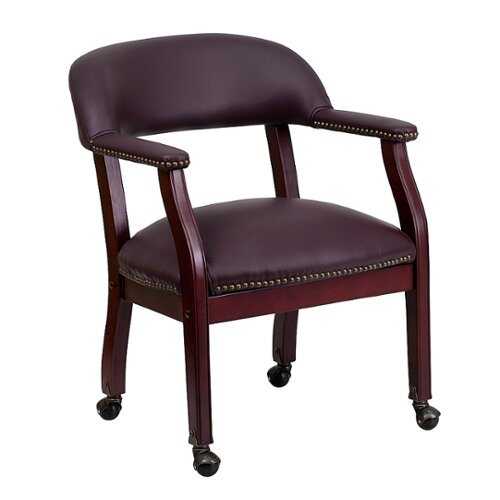 Rent to own Alamont Home - Diamond  Traditional Leather/Faux Leather Side Chair - Upholstered - Burgundy LeatherSoft