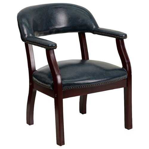 Rent to own Alamont Home - Diamond  Traditional Vinyl Side Chair - Upholstered - Navy Vinyl