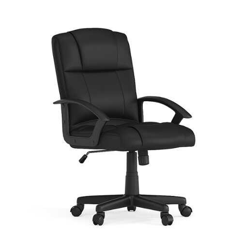 Rent to own Alamont Home - Coffman Contemporary Leather/Faux Leather Swivel Office Chair - Black