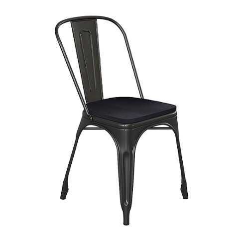 Rent to own Alamont Home - All-Weather Commercial Stack Chair & Poly Resin Seat - Black/Black