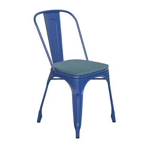 Rent to own Alamont Home - All-Weather Commercial Stack Chair & Poly Resin Seat - Blue/Teal-Blue