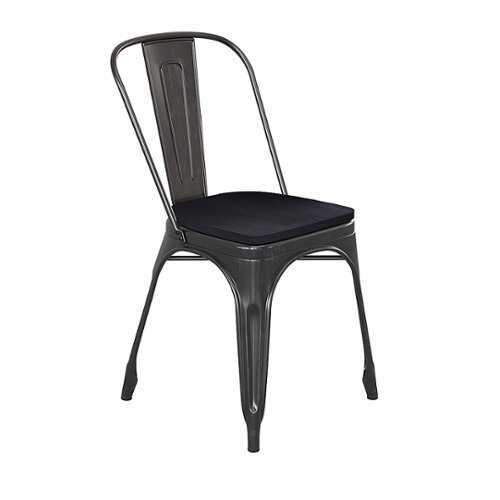 Rent to own Alamont Home - All-Weather Commercial Stack Chair & Poly Resin Seat - Black-Antique Gold/Black