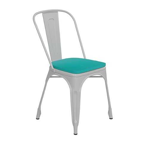 Rent to own Alamont Home - All-Weather Commercial Stack Chair & Poly Resin Seat - White/Mint Green