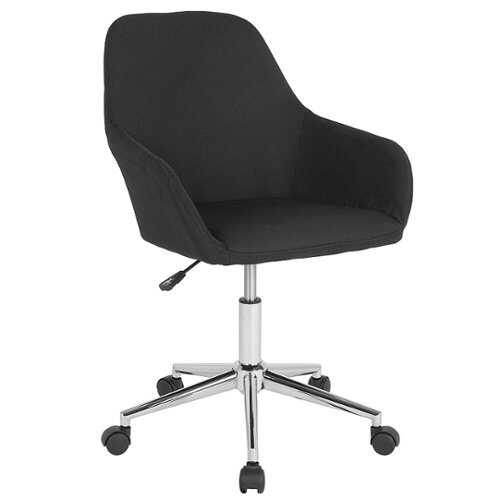 Rent to own Alamont Home - Cortana Contemporary Fabric Swivel Office Chair - Black Fabric