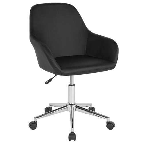 Rent to own Alamont Home - Cortana Contemporary Leather/Faux Leather Swivel Office Chair - Black LeatherSoft