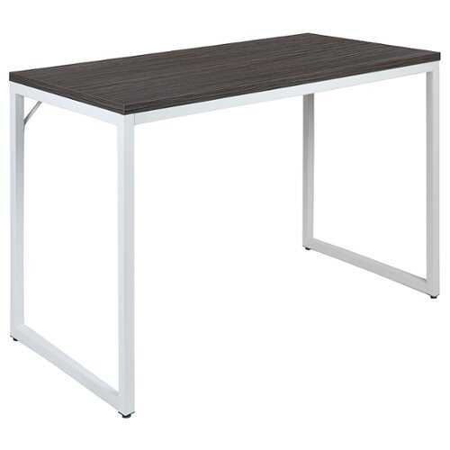 Rent to own Alamont Home - Kimberly Rectangle Industrial Laminate  Office Desk - Rustic Gray Top/White Frame