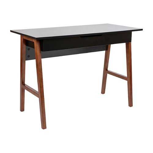 Rent to own Alamont Home - Darla Rectangle Modern Laminate  Home Office Desk - Black/Walnut