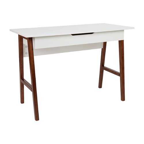 Rent to own Alamont Home - Darla Rectangle Modern Laminate  Home Office Desk - White/Walnut