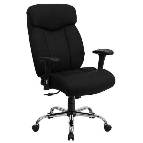 Rent to own Alamont Home - Hercules Contemporary Fabric Big & Tall Swivel Office Chair with Headrest - Black Fabric