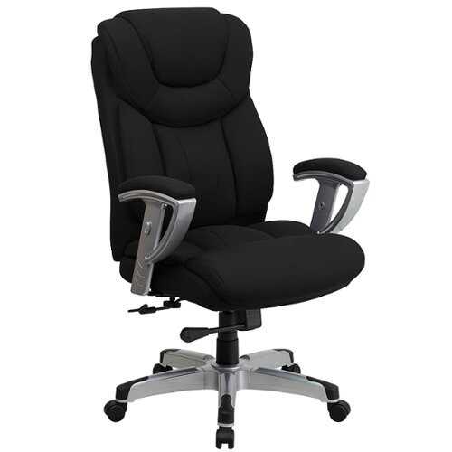 Rent to own Alamont Home - Hercules Contemporary Fabric Big & Tall Swivel High Back Office Chair with Adjustable Arms - Black Fabric