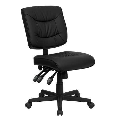 Rent to own Alamont Home - Cole Contemporary Leather/Faux Leather Swivel Office Chair - Black