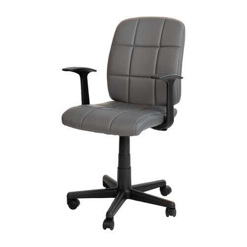 Rent to own Alamont Home - Clayton Modern Vinyl Swivel Office Chair with Arms - Gray
