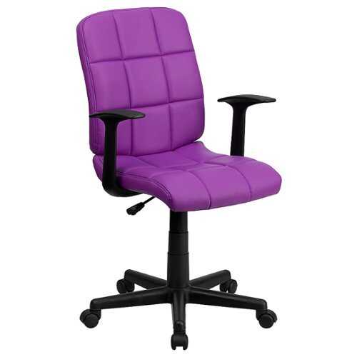 Rent to own Alamont Home - Clayton Modern Vinyl Swivel Office Chair - Purple