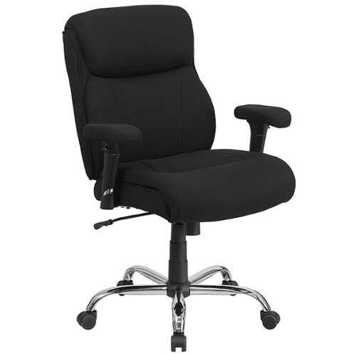 Rent to own Alamont Home - Hercules Contemporary Fabric Big & Tall Swivel Mid-Back Office Chair - Black Fabric