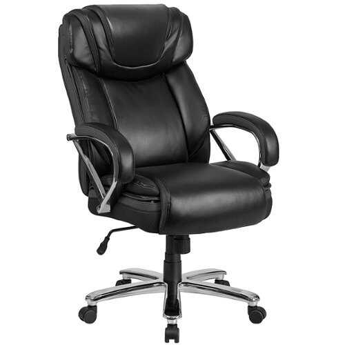 Rent to own Alamont Home - Hercules Big & Tall 500 lb. Rated LeatherSoft Swivel Office Chair w/Extra Wide Seat - Black