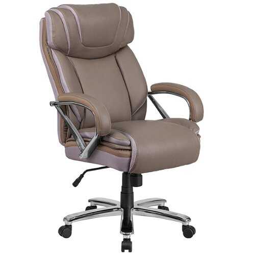 Rent to own Alamont Home - Hercules Big & Tall 500 lb. Rated LeatherSoft Swivel Office Chair w/Extra Wide Seat - Taupe