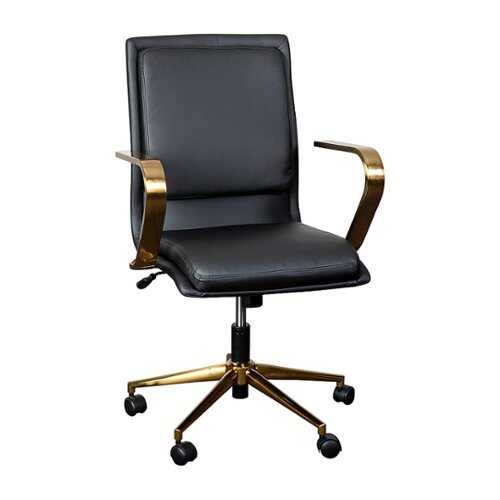 Rent to own Alamont Home - Designer Executive Swivel Office Chair with Arms - Black/Gold