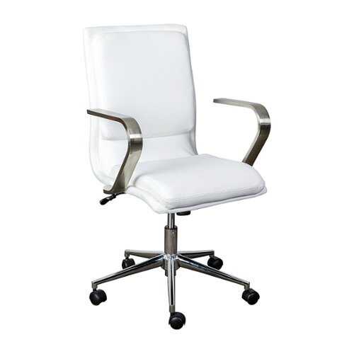 Rent to own Alamont Home - Designer Executive Swivel Office Chair with Arms - White/Chrome