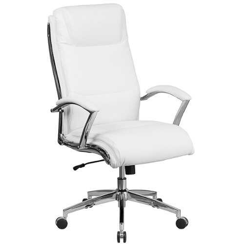 Rent to own Alamont Home - Rebecca Contemporary Leather/Faux Leather Executive Swivel Office Chair - White