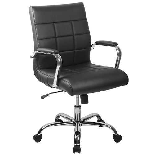 Rent to own Alamont Home - Vivian Contemporary Vinyl Executive Swivel Office Chair - Black