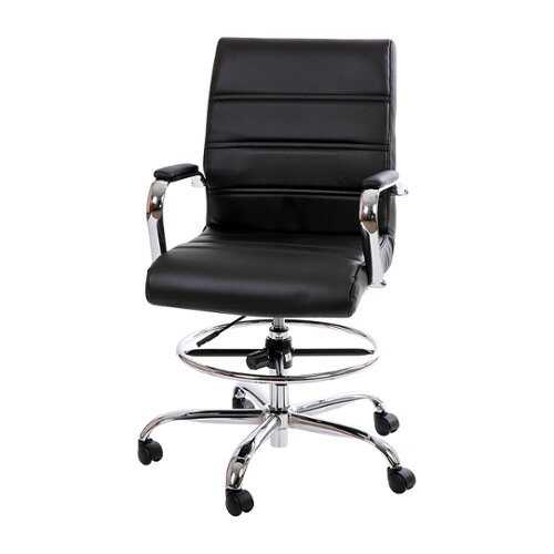 Rent to own Alamont Home - Whitney Modern Leather/Faux Leather Drafting Chair - Black