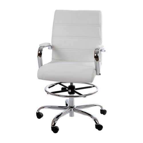 Rent to own Alamont Home - Whitney Modern Leather/Faux Leather Drafting Chair - White