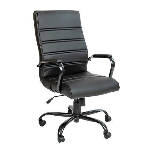 Rent to own Alamont Home - Whitney High Back Modern Leather/Faux Leather Executive Swivel Office Chair - Black LeatherSoft/Black Frame