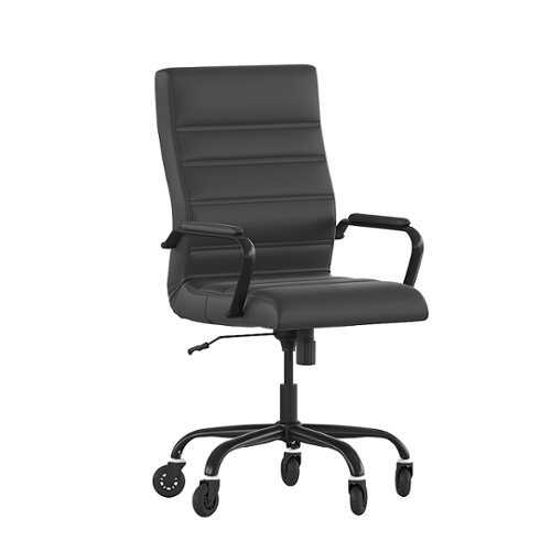 Rent to own Alamont Home - Executive Chair on Skate Wheels - Black LeatherSoft/Black Frame