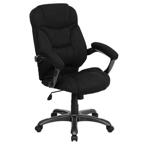 Rent to own Alamont Home - Jessie Contemporary Fabric Swivel Office Chair - Black Microfiber