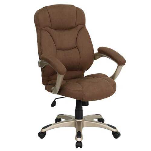 Rent to own Alamont Home - Jessie Contemporary Fabric Swivel Office Chair - Brown Microfiber