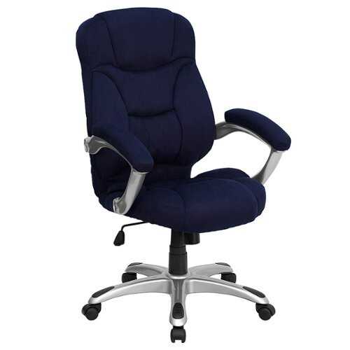 Rent to own Alamont Home - Jessie Contemporary Fabric Swivel Office Chair - Navy Blue Microfiber