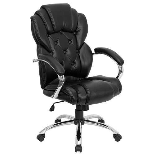 Rent to own Alamont Home - Dorothy Transitional Leather/Faux Leather Executive Swivel Office Chair - Black