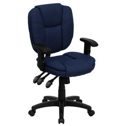 Rent to own Alamont Home - Caroline Contemporary Fabric Swivel Office Chair with Arms - Navy Blue Fabric