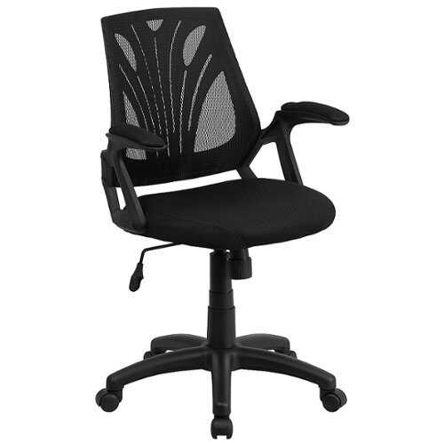 Rent to own Alamont Home - Sam Contemporary Mesh Swivel Office Chair with Open Arms - Black Mesh