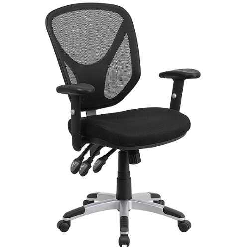 Rent to own Alamont Home - Sam Contemporary Mesh Swivel Office Chair with Adjustable Arms - Black