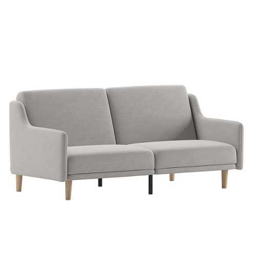 Rent to own Alamont Home - Split Back Futon Sofa with Curved Arms and Solid Wood Legs - Gray