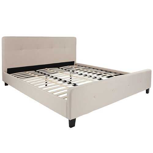 Rent to own Alamont Home - Tribeca Button Tufted Upholstered Platform Bed - Beige