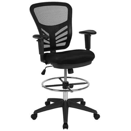Rent to own Alamont Home - Tyler Contemporary Mesh Drafting Stool - Black Mesh/Black Frame